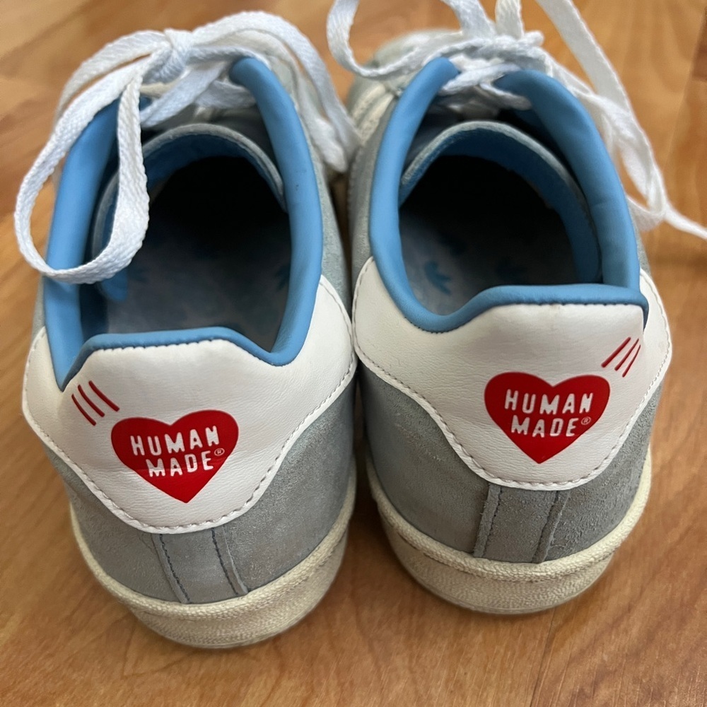 EUC Adidas X Human Made Campus Men's Sneakers in Light Blue & White sz 9 - Picture 4 of 6